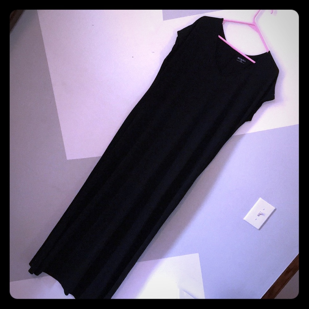 Black Merona Maxi Full Length Dress Soft